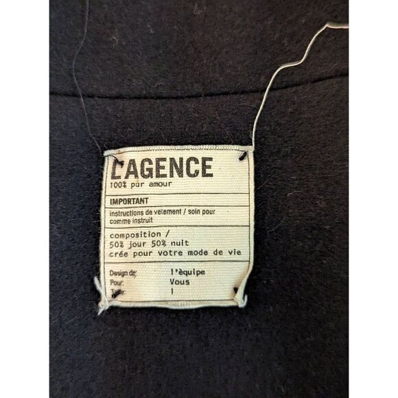 L'AGENCE black lightweight peacoat sz small new no tags sample piece - Picture 6 of 8